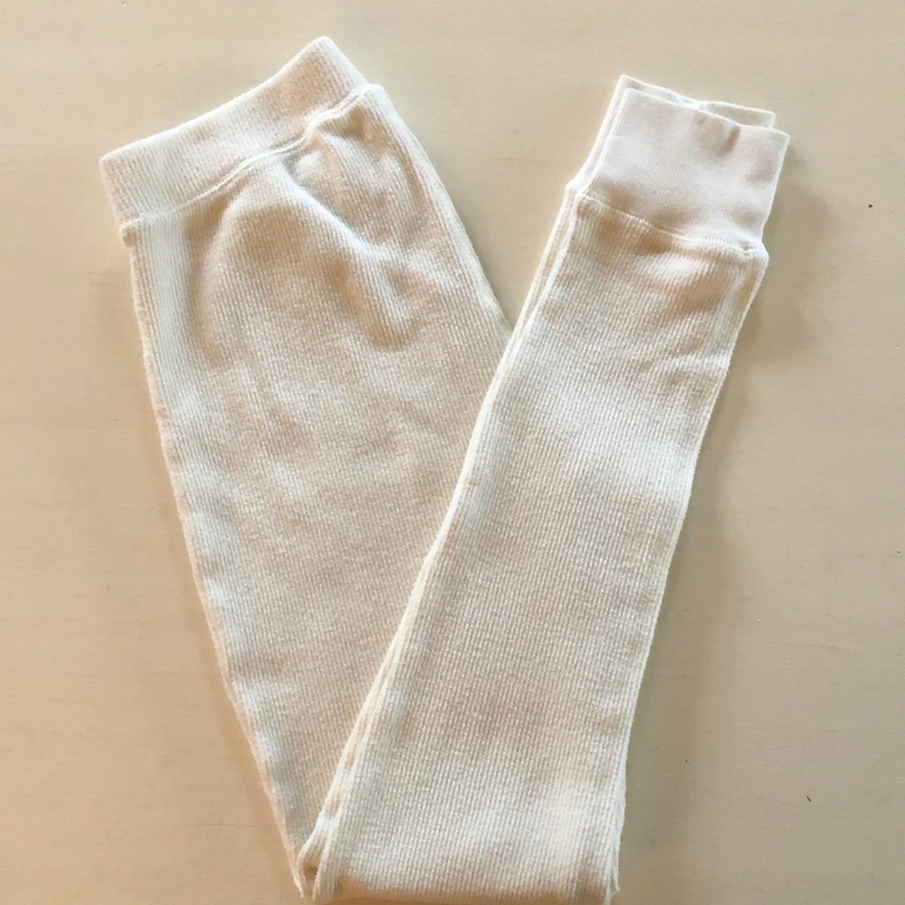 SKIMS Cream Ribbed Lounge Leggings
